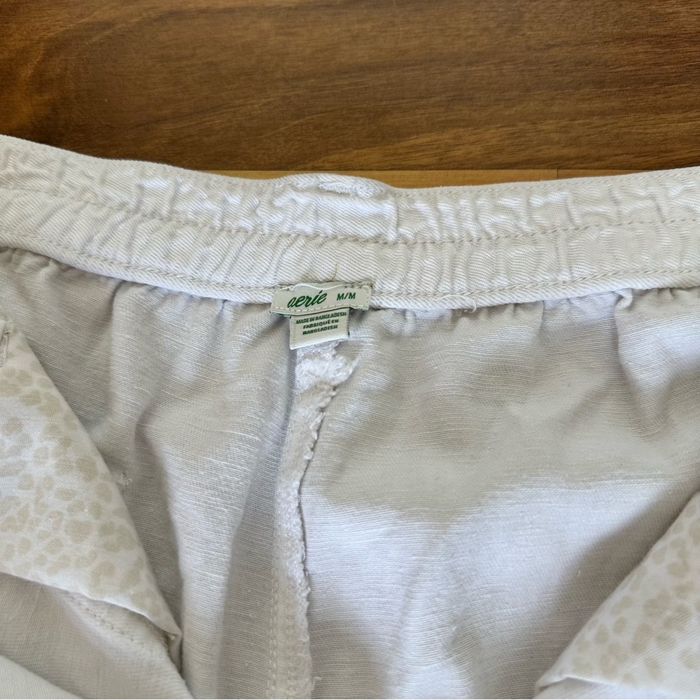 aerie White Cotton Blend Utility Shorts Frayed Hem Patch Pockets Women’s Size M - Picture 7 of 9